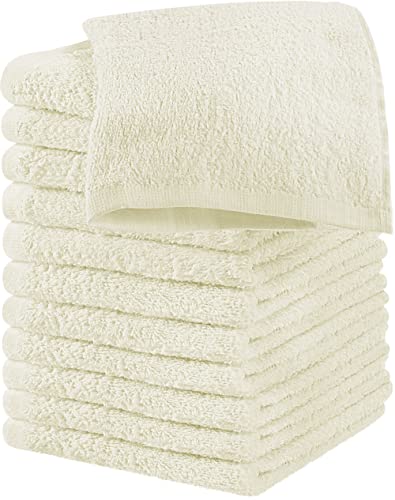 Utopia Towels Baumwoll-Waschlappen-Set – 100% ringgesponnene Baumwolle, hochwertige Flanell-Waschlappen, sehr saugfähig und weich, Fingerspitzen-Handtücher (12 Stück, Elfenbein) von Utopia Towels