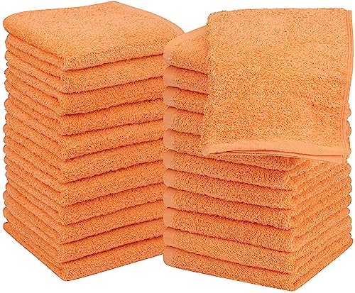 Utopia Towels Baumwoll-Waschlappen-Set – 100 % ringgesponnene Baumwolle, hochwertige Flanell-Waschlappen für das Gesicht, sehr saugfähige und weiche Handtücher, 24 Stück, Pfirsich von Utopia Towels