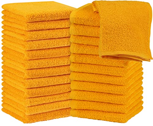 Utopia Towels Baumwoll-Waschlappen-Set – 100 % ringgesponnene Baumwolle, hochwertige Flanell-Waschlappen für das Gesicht, sehr saugfähige und weiche Handtücher, 24 Stück, Senfgelb von Utopia Towels