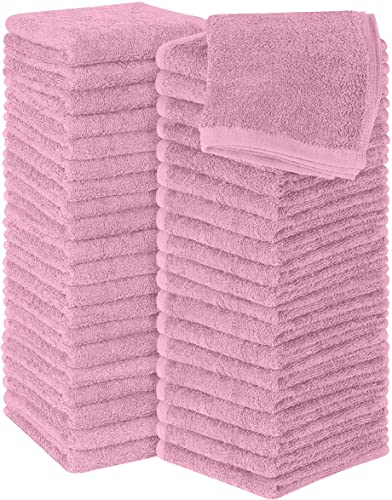 Utopia Towels Baumwoll-Waschlappen-Set – 100 % ringgesponnene Baumwolle, hochwertige Flanell-Waschlappen für das Gesicht, sehr saugfähige und weiche Handtücher, 60 Stück, Rosa von Utopia Towels