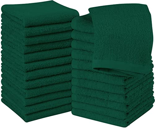 Utopia Towels Baumwoll-Waschlappen-Set – 100 % ringgesponnene Baumwolle, hochwertige Flanell-Waschlappen für das Gesicht, sehr saugfähige und weiche Handtücher, 24 Stück, Grün (Hunter Green) von Utopia Towels