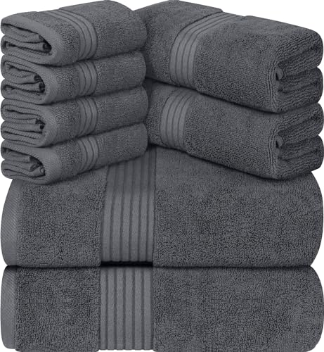 Utopia Towels - Handtuchset aus Baumwolle - 2 Badetuch, 2 Handtücher und 4 Washclappen - 700 g/m², Grau von Utopia Towels