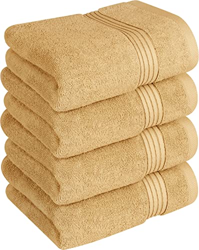 Utopia Towels - Handtuch-Set – Premium 100% ringgesponnene Baumwolle – schnell trocknend, sehr saugfähig, weiche Handtücher, perfekt für den täglichen Gebrauch (4 Stück) (16 x 28, Beige) von Utopia Towels