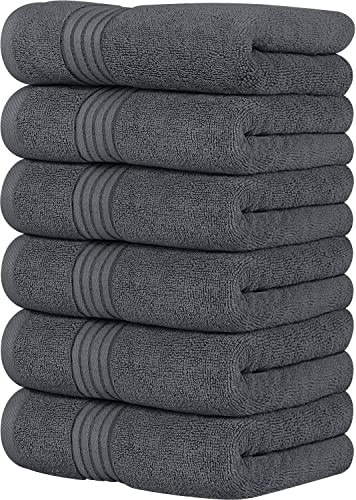 Utopia Towels - Premium Handtücher - 100% gekämmte, ringgesponnene Baumwolle, ultraweich und sehr saugfähig, Dicke Handtücher 41 x 71 CM's, hochwertige Handtücher (6er-Pack, Grau) von Utopia Towels