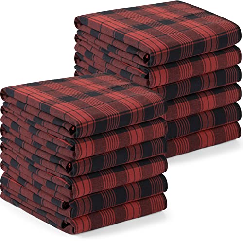 Utopia Towels 12er Karierte Geschirrtücher, 38 x 64 cm, 100% ringgesponnene Baumwolle, super saugfähige Küchentücher, Trockentücher Set (Schwarz und Rot) von Utopia Towels