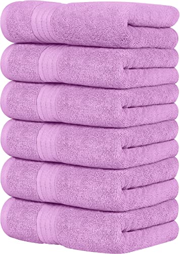 Utopia Towels Lavendel, handgekämmte, ringgesponnene Baumwolle, ultraweich und sehr saugfähig, 600 g/m², extragroß, dick, 40,6 x 71,1 cm, Hotel- und Spa-Qualität, 6 Stück (UT0919) von Utopia Towels