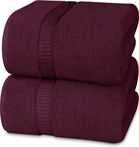 Utopia Towels Jumbo-Badetuch, sehr saugfähig und schnell trocknend, 600 g/m², 100 % ringgesponnene Baumwolle,extra groß, superweich, Hotelqualität, 89 x 178 cm, Burgunderrot, 2 Stück von Utopia Towels