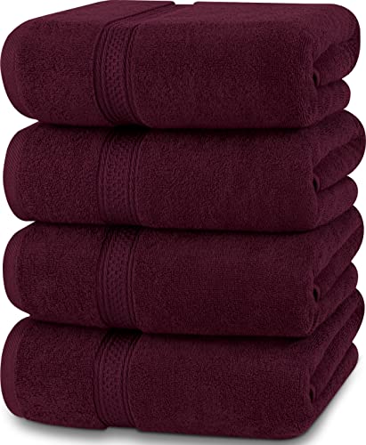Utopia Towels Luxus-Badetücher, 4er-Pack, 68 x 137 cm, Hotel- und Spa-Handtücher (Burgund) von Utopia Towels