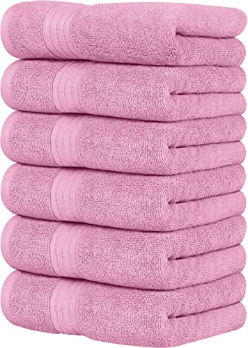 Utopia Towels - Premium Handtücher - 100% gekämmte, ringgesponnene Baumwolle, ultraweich und sehr saugfähig, Dicke Handtücher 41 x 71 CM's, hochwertige Handtücher (6er-Pack, Rosa) von Utopia Towels
