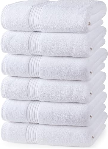 Utopia Towels - Premium Handtücher - 100% gekämmte, ringgesponnene Baumwolle, ultraweich und sehr saugfähig, Dicke Handtücher 41 x 71 CM's, hochwertige Handtücher (6er-Pack, Weiß) von Utopia Towels