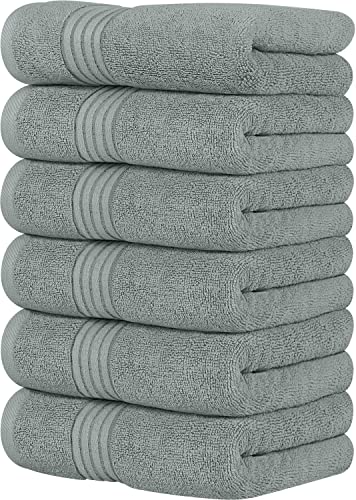 Utopia Towels - Premium Handtücher - 100% gekämmte, ringgesponnene Baumwolle, ultraweich und sehr saugfähig, Dicke Handtücher 41 x 71 CM's, hochwertige Handtücher (6er-Pack, Silber) von Utopia Towels