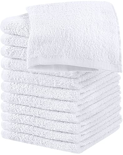 Utopia Towels Baumwoll-Waschlappen-Set – 100% ringgesponnene Baumwolle, hochwertige Flanell-Waschlappen, sehr saugfähig und weich, Fingerspitzen-Handtücher (12 Stück, weiß) von Utopia Towels