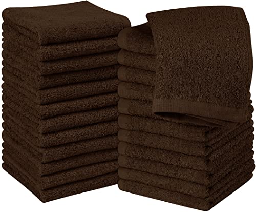 Utopia Towels Baumwoll-Waschlappen-Set – 100 % ringgesponnene Baumwolle, hochwertige Flanell-Waschlappen für das Gesicht, sehr saugfähige und weiche Handtücher, 24 Stück, Braun von Utopia Towels