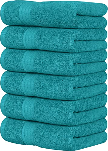 Utopia Towels - Premium Handtücher - 100% gekämmte, ringgesponnene Baumwolle, ultraweich und sehr saugfähig, Dicke Handtücher 41 x 71 CM's, hochwertige Handtücher (6er-Pack, Türkis) von Utopia Towels