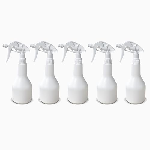 Uttex 5x Leersprüher 500ml chemikalienbeständig mit Canyon CHS 3A Sprühkopf HDPE Flasche in Keulenform Profi Sprühflaschen für Reinigung Labor Werkstatt Haushalt nachfüllbar ergonomisch von Uttex
