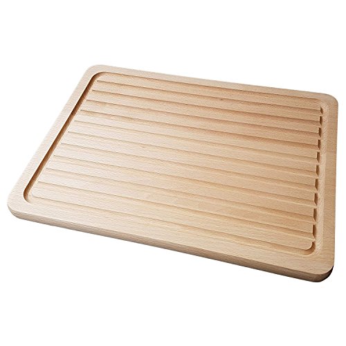 Uulki Brotschneidebrett und Schneidebrett mit Saftrille 2-in-1 Doppelnutzung Buchenholz (36 x 26 x 2 cm) - Umweltfreundlich von Uulki