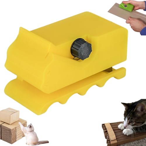 Cardboard Strip Cutter,chompsaw,Kartonschneider Für Katzenkratzer, Gedruckter Kartonschneider - Katzenförmiges Tragbares Karton-Recycling-Werkzeug, Kartonschneidemaschine Für Selbstgemachte-yellow von Uuxkgu