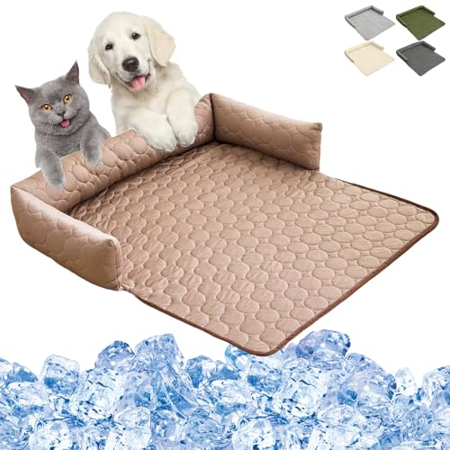 Uuxkgu Pelzbarn Kühlendes Sofabett Für Hunde,pfotenchill Kühlmatte Hund,kühlende Hundedecke Eisseide,Machine Washable,Reduce Stress Due to High Temperatures,Suitable for of Cats and Dogs-C||90 * 90cm von Uuxkgu