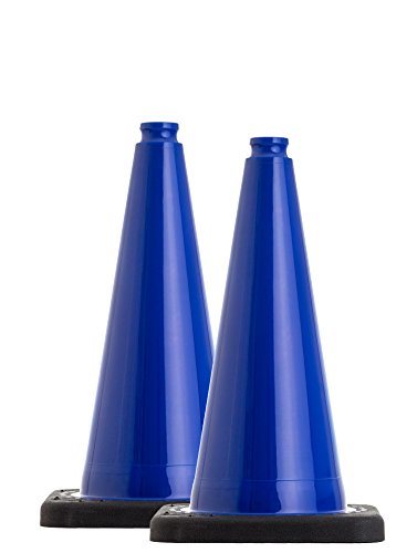 UvV Leitkegel, Pylonen Set mit 2 Stück - je ca. 2 kg, 50 cm groß, standsicher, stapelbar und flexibel Farbe: Blau von UvV