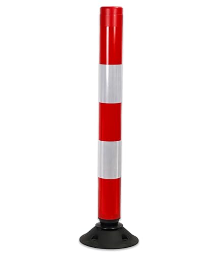 Leitpoller - UvV-Swingback Leitzylinder rot-weiß mit Bandfederung - extra stark reflektierend - Absperrung (1000mm) von UvV-Reflex