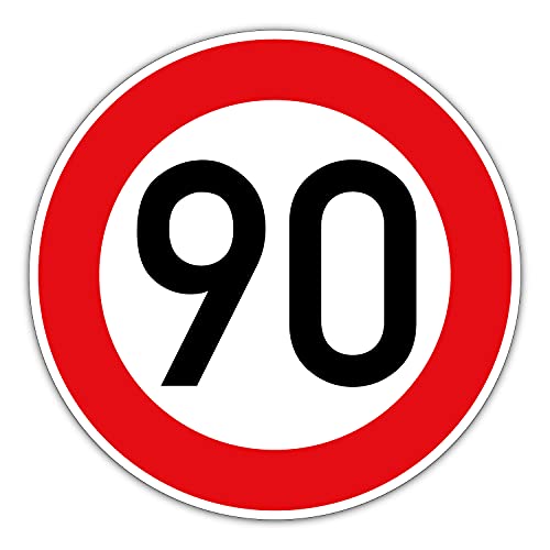 10-130 (km/h) Verkehrszeichen als Geburtstagsschild 60 cm Durchmesser, Aluminium reflektierend, jetzt auch mit Wunschzahl (90) von UvV