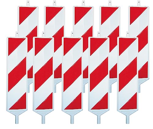 UvV 10 x Leitbake (Warnbake) aus HD-PE Kunststoff Typ 60 rechts-/linksweisend mit Folie Typ RA1 von UvV