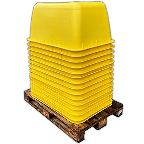 Mörtelkübel 2.Wahl gelb 200l Stahl-Schiene Mörtelwanne - Paletten Ware vom UvV-Shop - wahlweise mit oder ohne verzinkte Stahlverstärkung (Gelb ohne Stahlverstärkung, 15) von UvV
