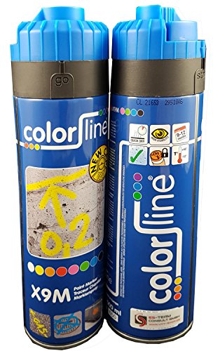 UvV® 2 x 500 ml Bau- und Markierungsspray Typ Colorline- Sprühdose mit Markierfarbe in vielen Farben (Blau (flour)) von UvV