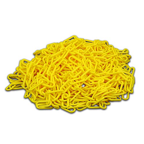 UvV Absperrkette Kunststoff nur gelb 6 oder 8 mm stark, Länge = 25 Meter + 5 Notglieder (25 Meter x 6 mm, gelb) von UvV