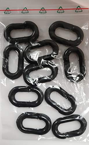 UvV Absperrketten Notglieder 10er Set, Reparatur und Verbindungsglieder aus Kunststoff in vielen Farben und Größen (6 mm, schwarz) von UvV