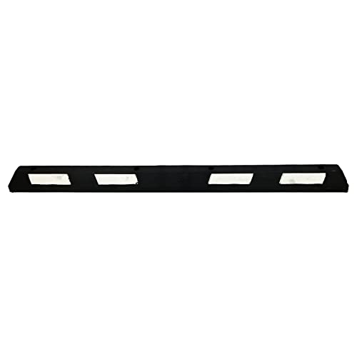 UvV-BASIC Radstop - Parkstopper Parkplatzbegrenzer, Radstopp mit weißen Reflexstreifen, gummi 180cm (schwarz/weiss 180 cm) von UvV