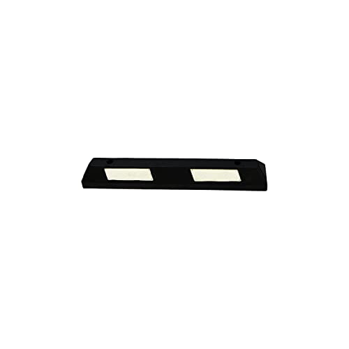 UvV-BASIC Radstop - Parkstopper Parkplatzbegrenzer, Radstopp mit weißen Reflexstreifen, gummi, 90cm (schwarz/weiss 90 cm) von UvV