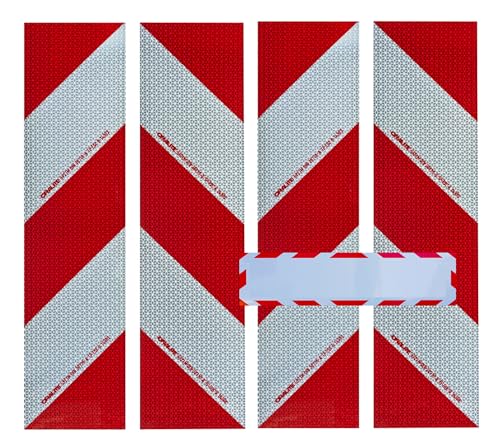 UvV Kfz-Warnmarkierung DIN30710 Magnet Anwendungspaket 4 x 564x141 mm Set + 30x10 cm Magnet Schild reflektierend (Set mit Wunschtext) von UvV