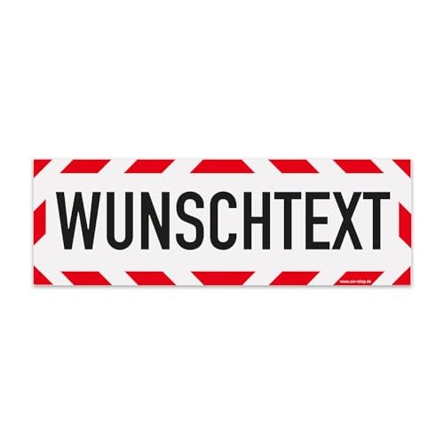 UvV Kfz reflektierendes Klebeschild -Wunschtext- Schild Reflexfolie RA1 (45x15 Klebefolie) von UvV