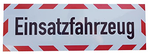 UvV Kfz reflektierendes Magnetschild | Schild magnetisch | Einsatzfahrzeug TüV geprüfte Magnetfolie bis zu 200 kmh (60 x 20 cm) von UvV