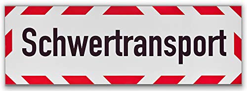 UvV Kfz reflektierendes Magnetschild -Schwertransport- | Schild magnetisch | mit TüV magnetfolie bis 200 kmh (30 x 10 cm) von UvV