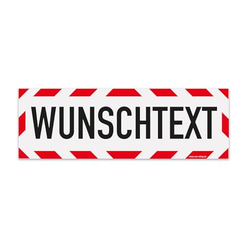 UvV Kfz reflektierendes Magnetschild -Wunschtext- | Schild magnetisch | verklebt auf TüV Magnetfolie bis 200 kmh (30 x 10 cm Magnet) von UvV