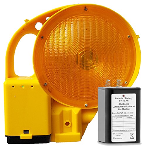 UvV LED Powerblitz - Warnblitzleuchte mit LED inkl. 1 x 6 Volt 50 ah Batterie (Klasse L8L Blitz entsprechend der EN12352) von UvV
