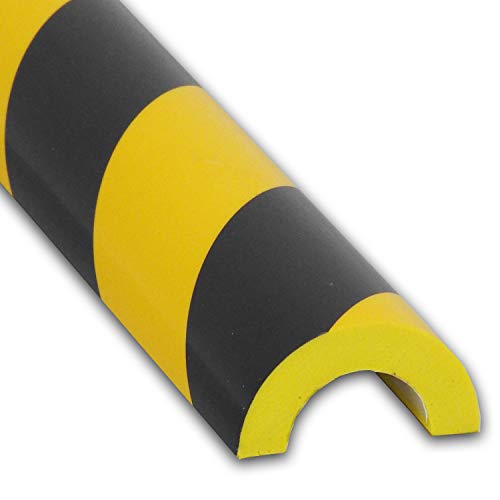UvV Protect Schutzprofil in schwarz gelb 1 Meter aus PU Schaum mit permanentem Kleber für fast alle Oberflächen (Typ R30) von UvV