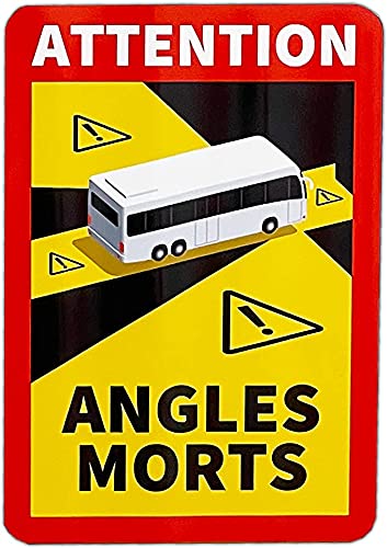 UvV Schild Toter Winkel "Angles Morts" Frankreich 250 x 170 für LKW oder BUS & CAMPER geeignet (3, BUS-Adhäsivfolie) von UvV