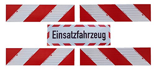 UvV Set 4 Stück 3M-Folien magnetische Kfz-Warnmarkierung Typ 3410 Anwendungspaket Plus 45x15 cm Magnet Schild reflektierend (Einsatzfahrzeug) von UvV