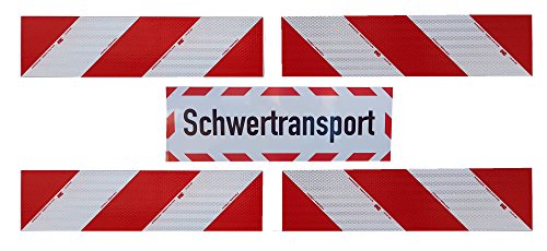 UvV Set 4 Stück 3M-Folien magnetische Kfz-Warnmarkierung Typ 3410 Anwendungspaket Plus 45x15 cm Magnet Schild reflektierend (Schwertransport) von UvV