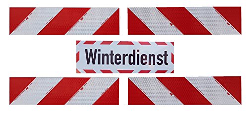 UvV Set 4 Stück 3M-Folien magnetische Kfz-Warnmarkierung Typ 3410 Anwendungspaket Plus 45x15 cm Magnet Schild reflektierend (Winterdienst) von UvV