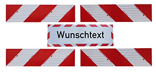 UvV Set 4 Stück 3M-Folien magnetische Kfz-Warnmarkierung Typ 3410 Anwendungspaket Plus 45x15 cm Magnet Schild reflektierend (Wunschtext) von UvV