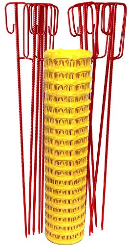 UvV 10 rot lackierte Absperrleinenhalter 10 gelbe Reflexsticker 