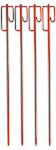 UvV UVHLT150 Absperrhalter 1,48 m lang, 16 mm stark rot lackierte Absperrleinenhalter Stahl für Bauzaun, Fangzaun, Flatterband, Warnband (4) von UvV