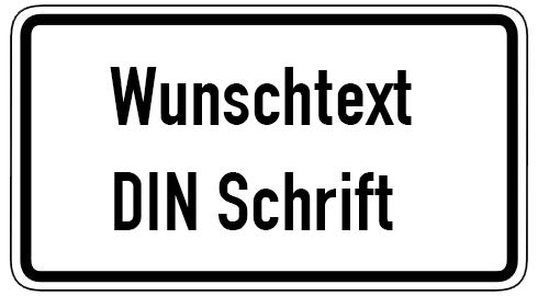 Verkehrzzeichen Zusatzschild 330 x 600 mm, Reflexfolie Klasse RA1, mit schwarzem Rand und Wunschtext von UvV