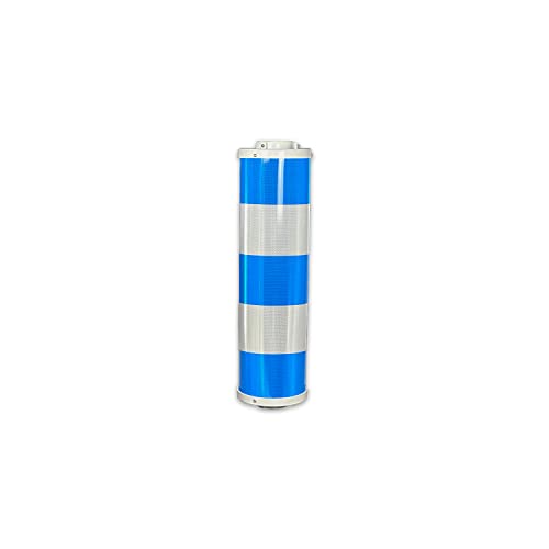 Warnsäule Leitzylinder blau weiss für Fussgängerüberwege (Zebrastreifen) Ø160mm / L=500mm - Folie RA2/C- für Rohre mit einem Durchmesser von 60mm (500) von UvV