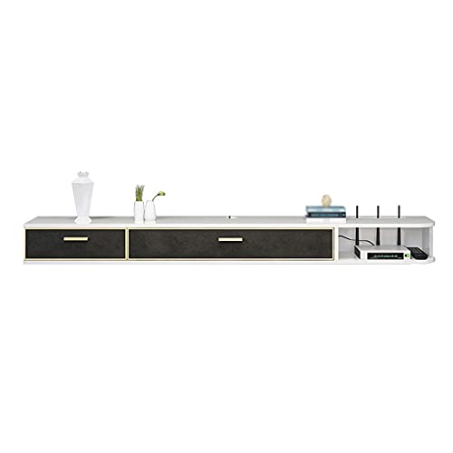 Uvency Hängender Tv-Schrank, Schwimmender Tv-Schrank Im Schubladendesign Mit Scharnier Und Gleitschiene, Geeignet Für Storemote Control-Projektor/Weiß/140 X 23,7 X 15,8 cm/White/140 * 23.7 * 15.8Cm von Uvency