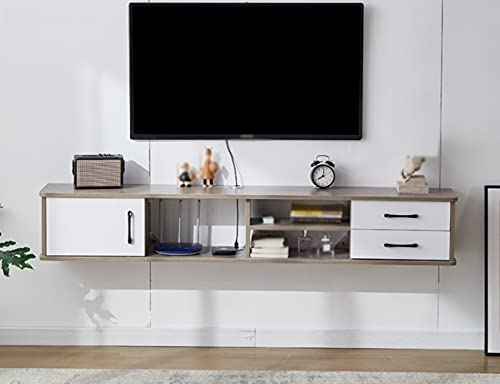 Uvency Schwebender Tv-Schrank, Holz Mit Schublade, Büro-Medienkonsolenschrank Mit Kabelloch, Zur Aufbewahrung Von Fernbedienungsprojektoren/Grau / 150X24X28Cm/Grey/150 * 24 * 28Cm Uvency Schwebender Tv-Schrank, Holz Mit Schublade, Büro-Medienkonsolenschrank Mit Kabelloch, Zur Aufbewahrung Von Fernbedienungsprojektoren/Grau / 150X24X28Cm/Grey/150 * 24 * 28Cm von Uvency